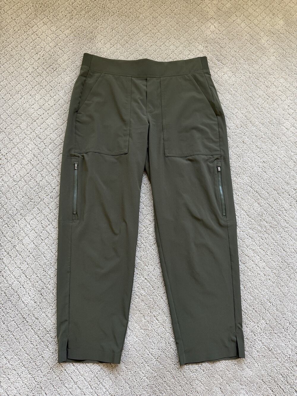 Athleta Brooklyn Midrise Travel Pant Womens 8P Olive Stretch Cargo Lightweight